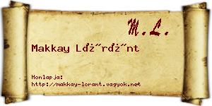 Makkay Lóránt névjegykártya