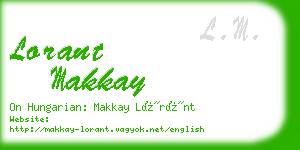 lorant makkay business card